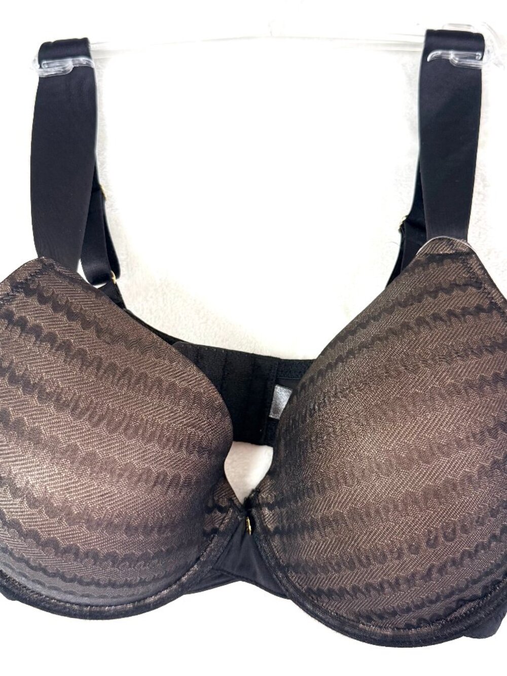 NEW Natori Conceal Contour Adjustable Wide Strap Underwire Bra 32D Black Cafe